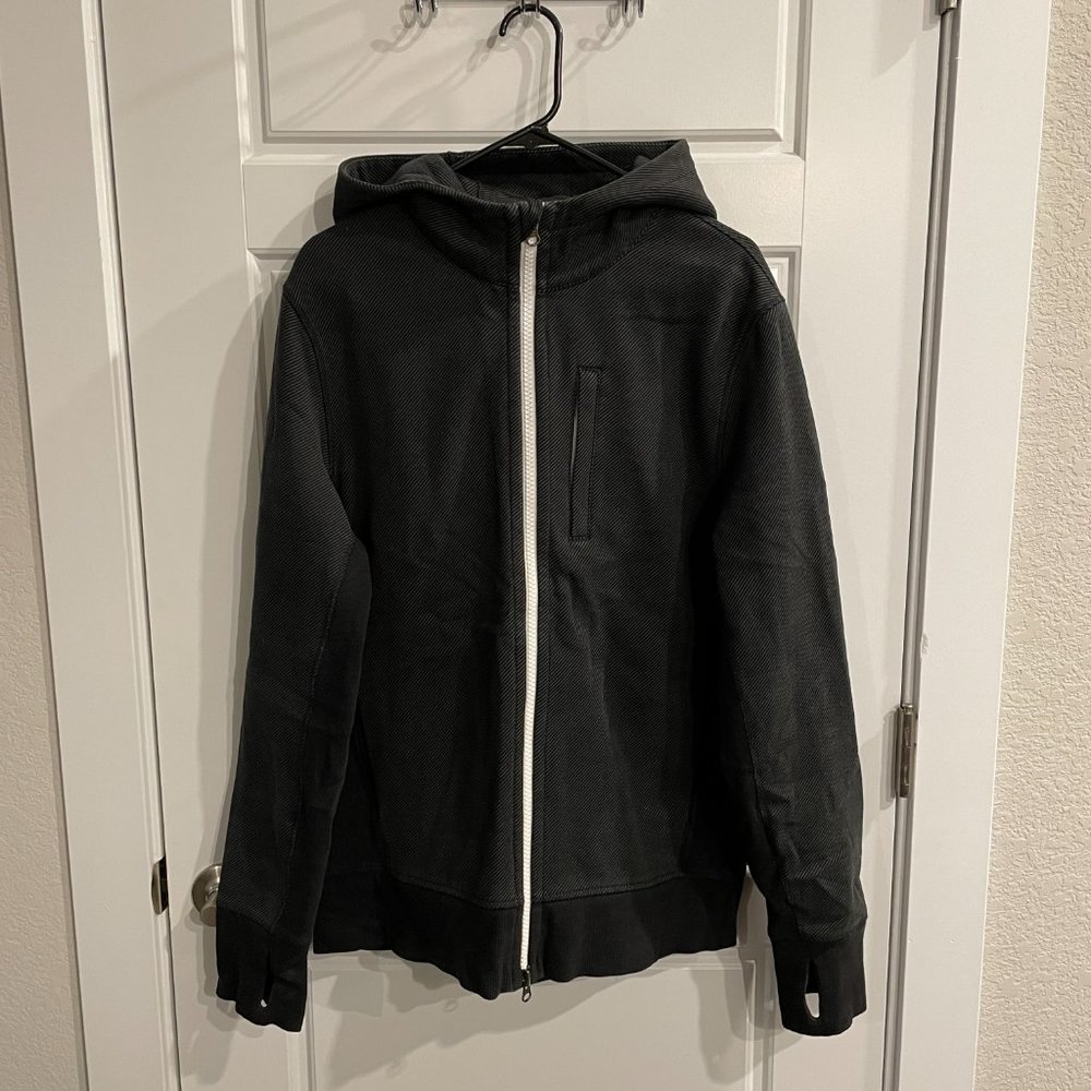 Lululemon Men's Black Hooded Sweatshirt Size Medium